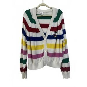 Disney 100th Anniversary Striped Sweater with Mickey Mouse Embroidery XL